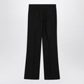 Black wool-blend trousers