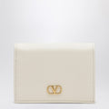 VLogo Signature ivory leather wallet