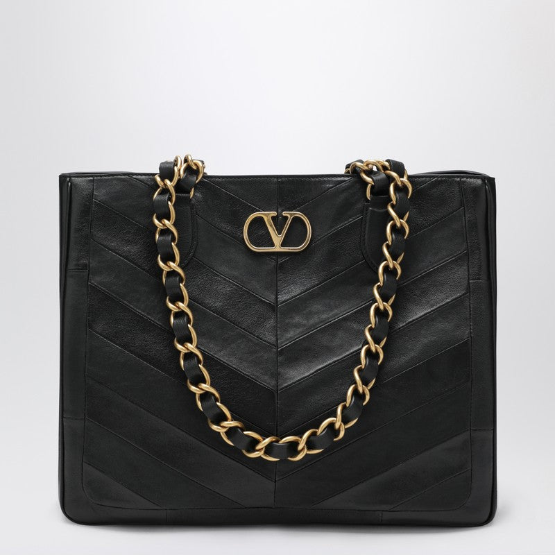 Black Laseine Shopping Bag