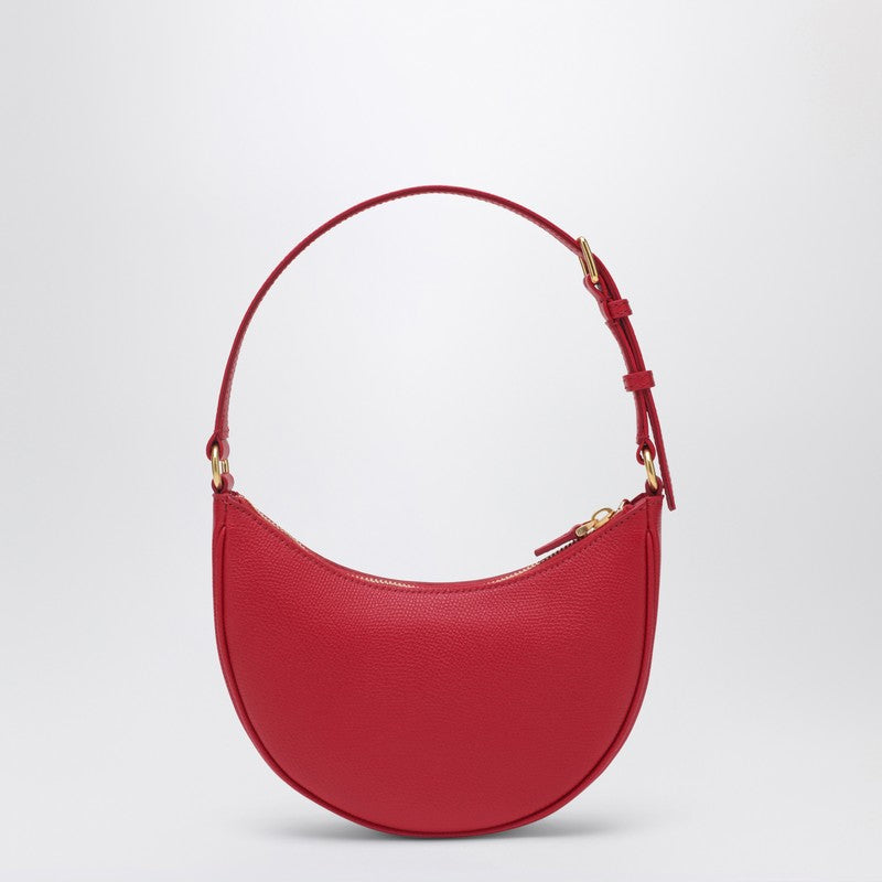 Red leather Vlogo Signature mini hobo bag