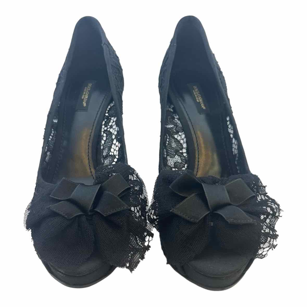 DOLCE & GABBANA Size 9 Black Lace Pumps
