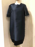 LANVIN Navy Beaded Fringe Dress | 6