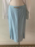 CELINE Size 10 Baby Blue Solid Skirt