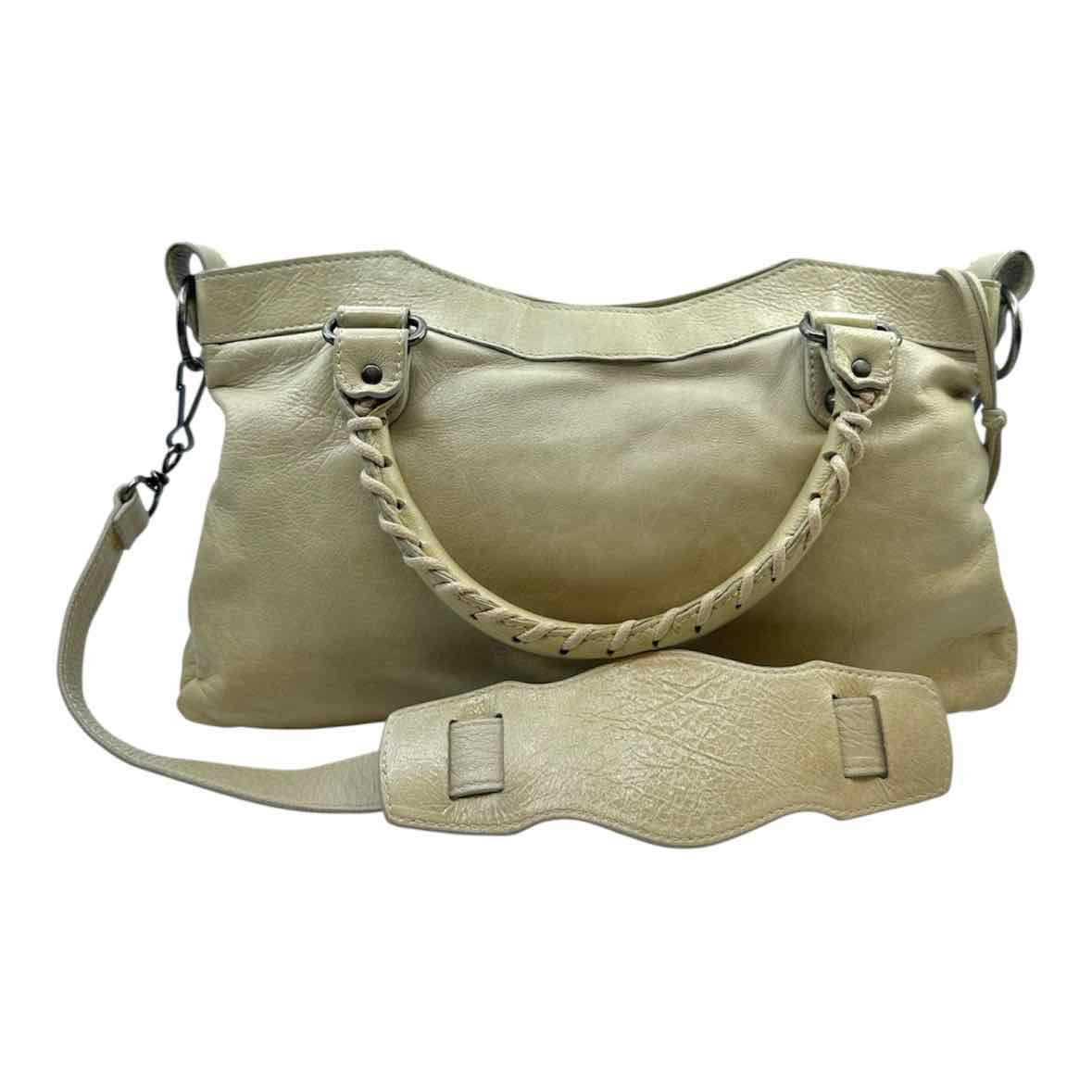 BALENCIAGA City Cream Leather Solid Handbag