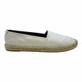 YVES SAINT LAURENT Espadrille Size 9 White Leather Solid Flats