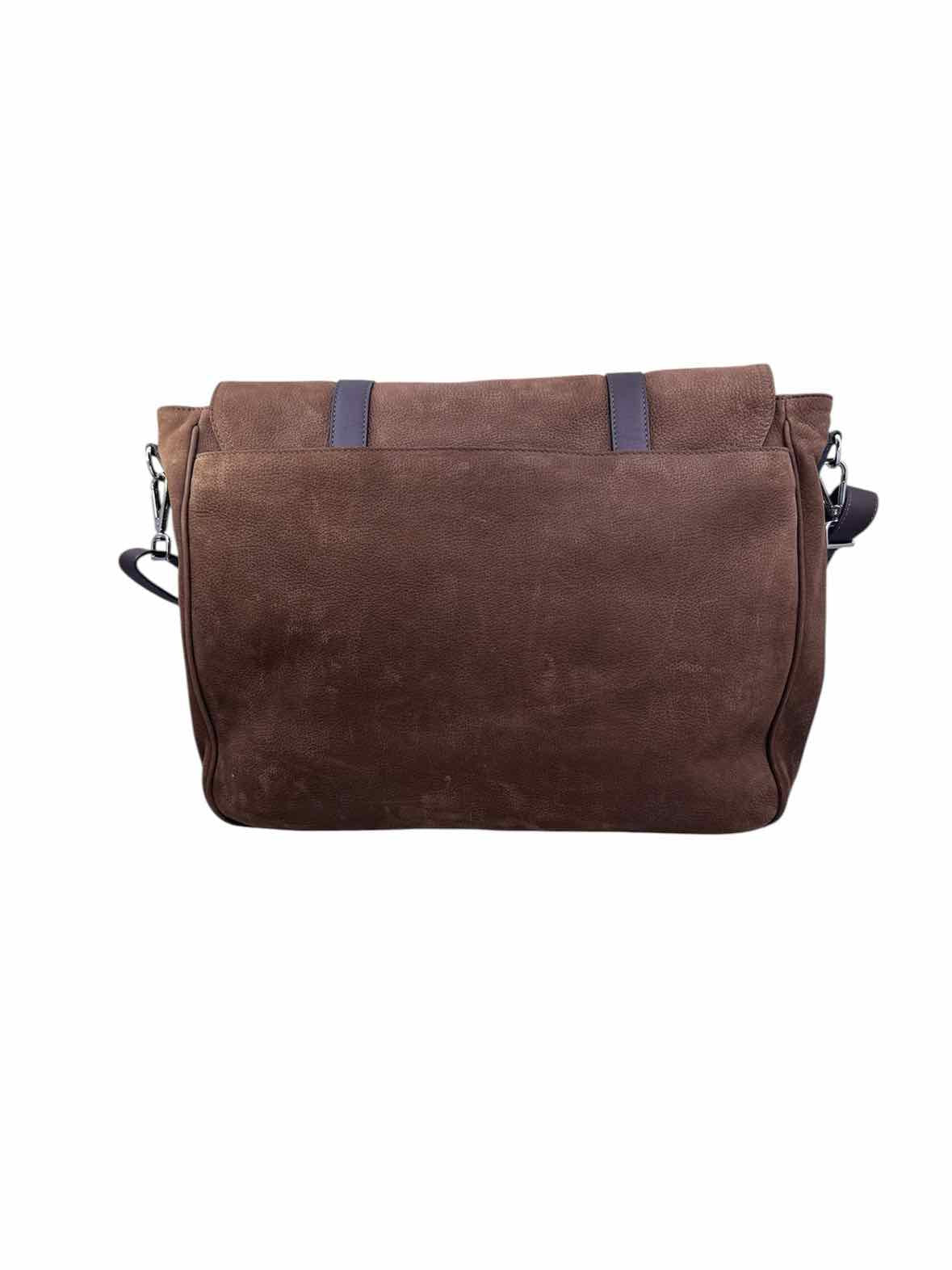 BRUNELLO CUCINELLI Brown Suede Solid Messenger Bag