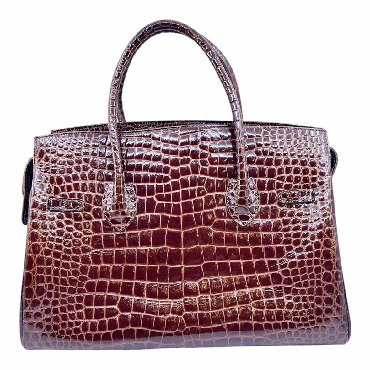GHIBLI Brown Alligator Handbag