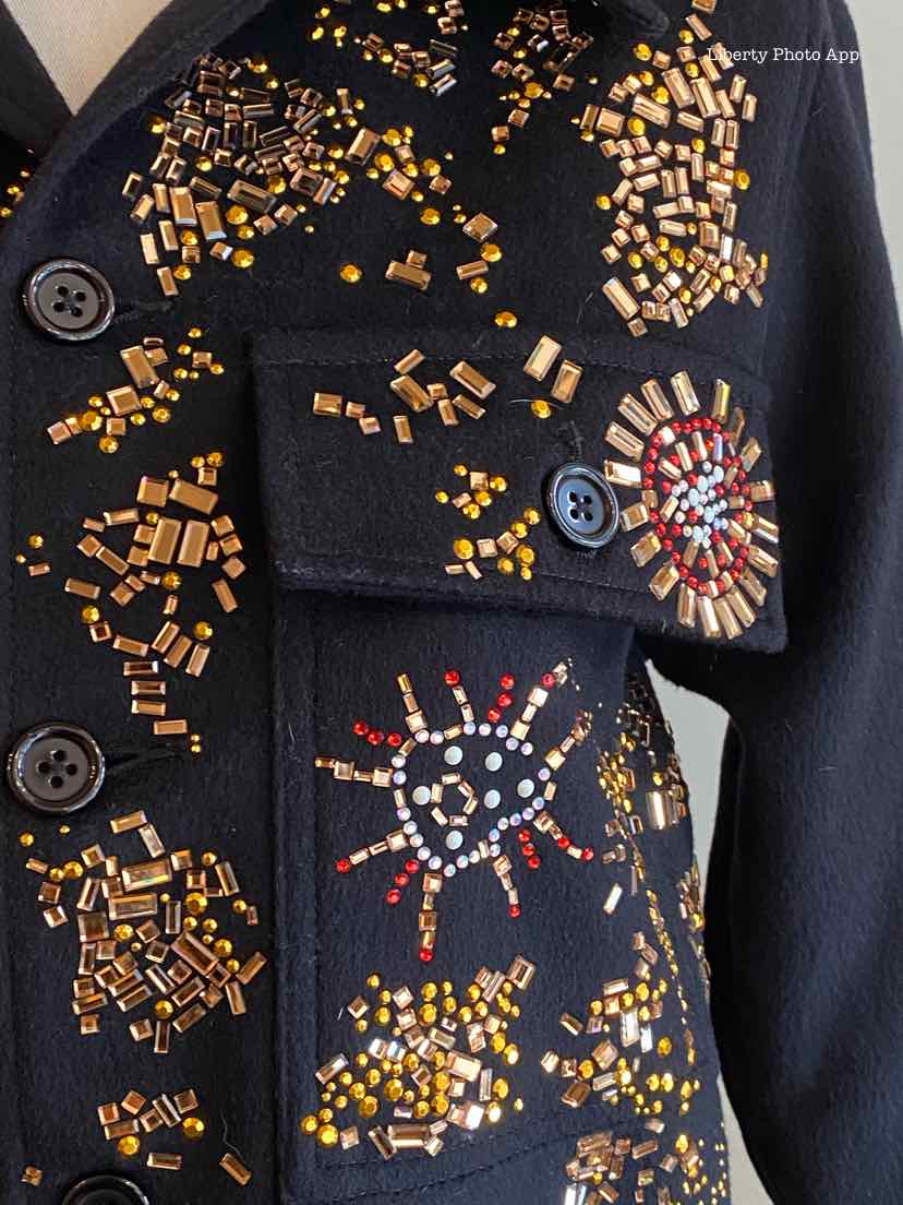 LIBERTINE Size XS Black Cashmere Blend Floral Jacket