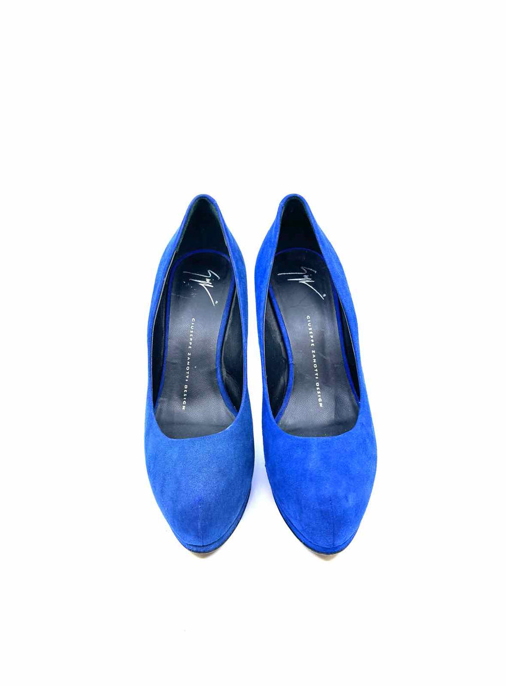 GIUSEPPE ZANOTTI Size 7 Blue Suede Pumps