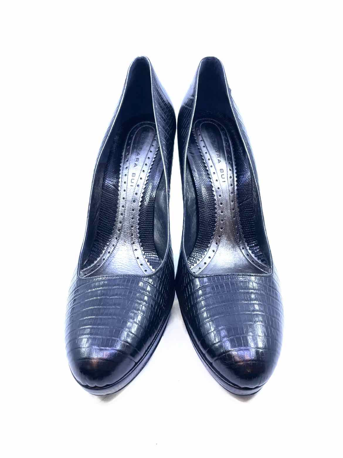 BARBARA BUI Size 10.5 Black Leather Pumps