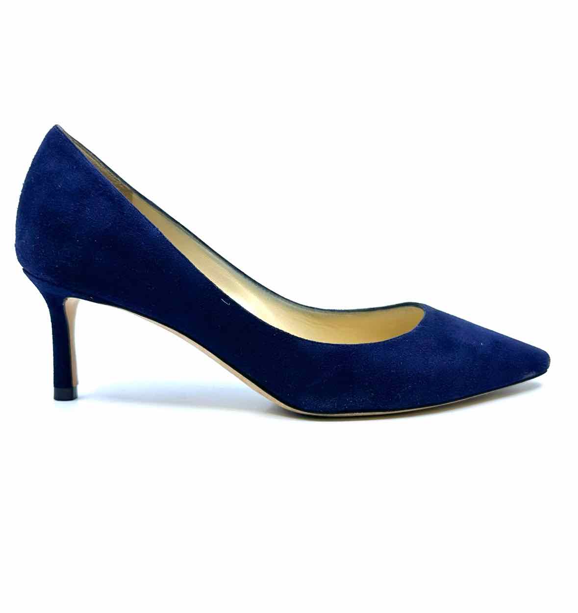 JIMMY CHOO Size 4 Blue Suede Pumps