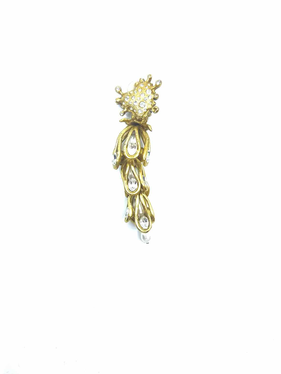 CHRISTIAN LACROIX Gold Tone Clip Earrings
