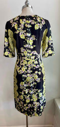 ERDEM Size 8 Black & Yellow Dress