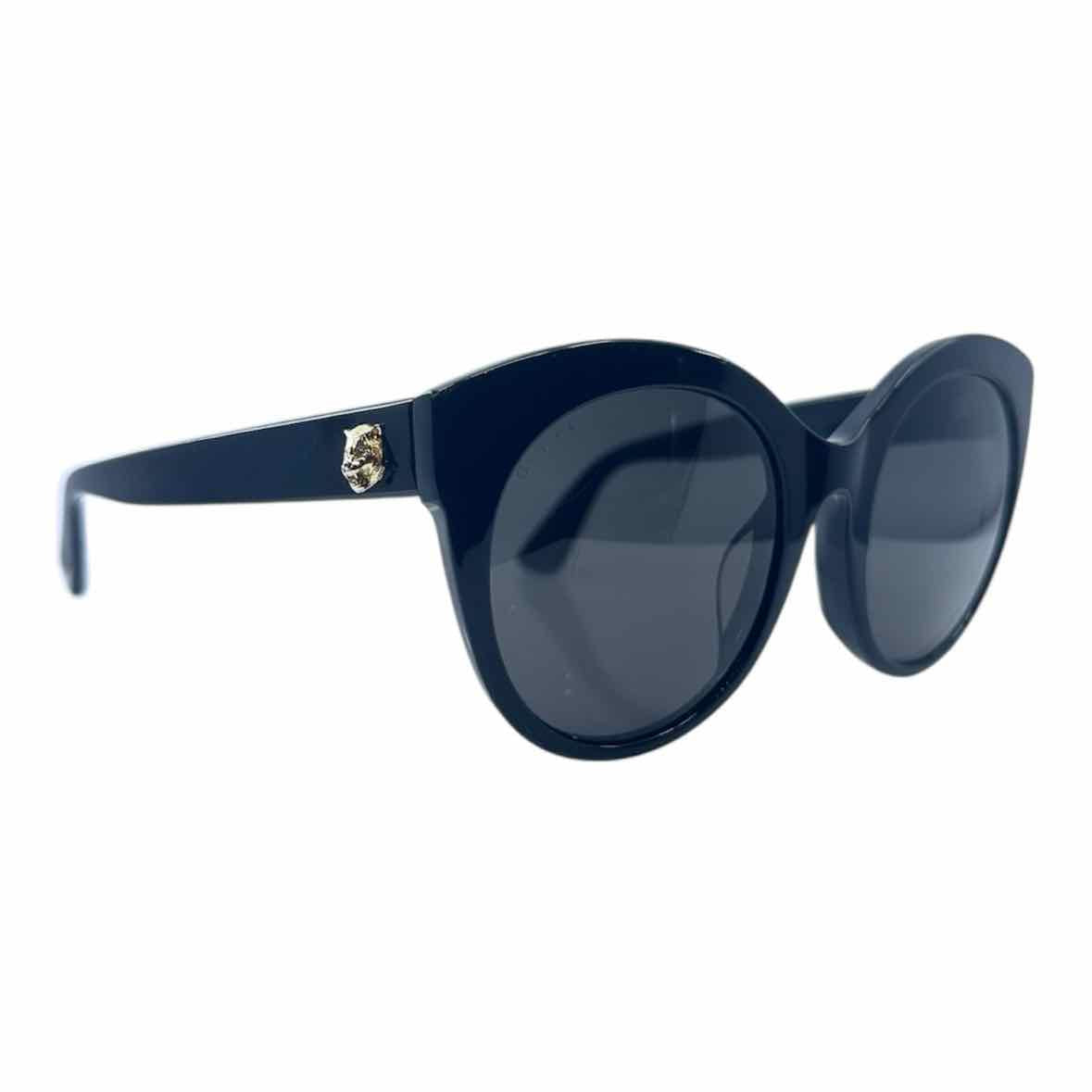 GUCCI Black Round Solid Sunglasses