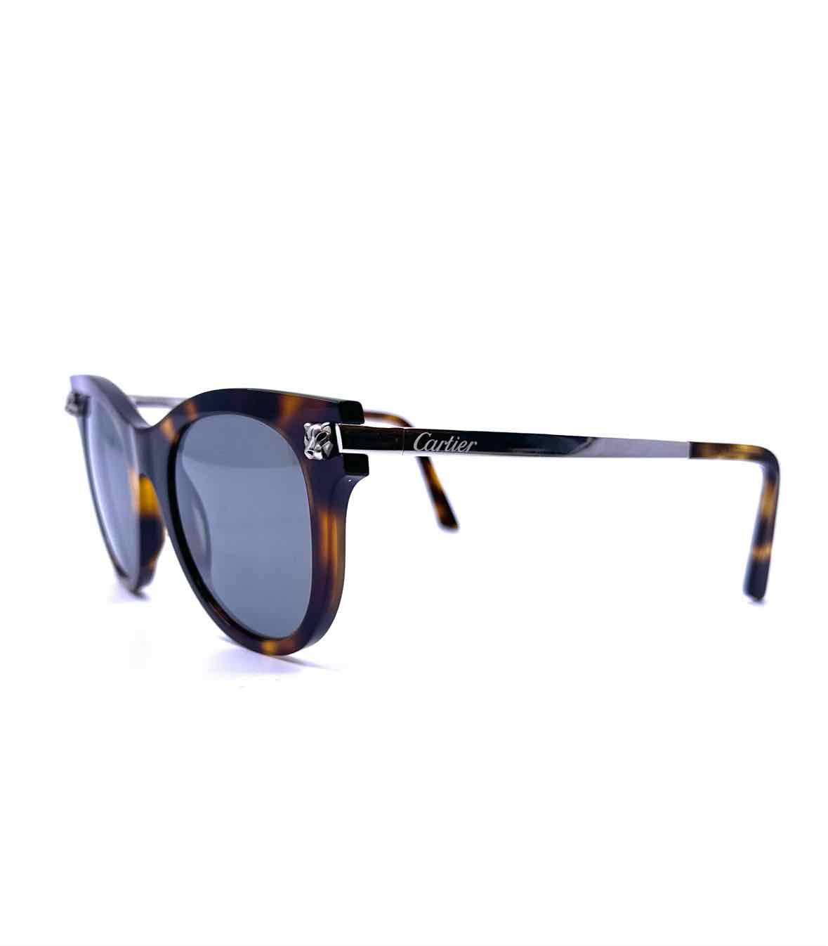 CARTIER Brown Cat Eye Tortious Sunglasses