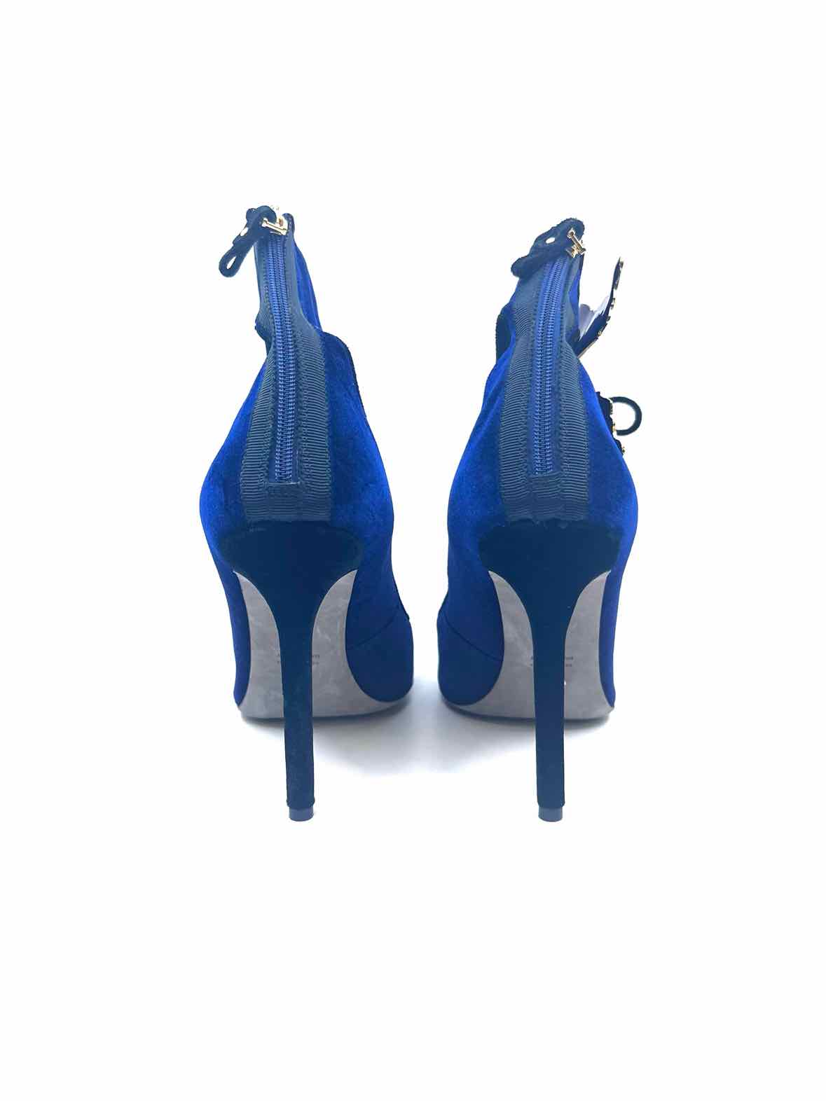 SERGIO ROSSI Size 9 Navy Velvet Pumps