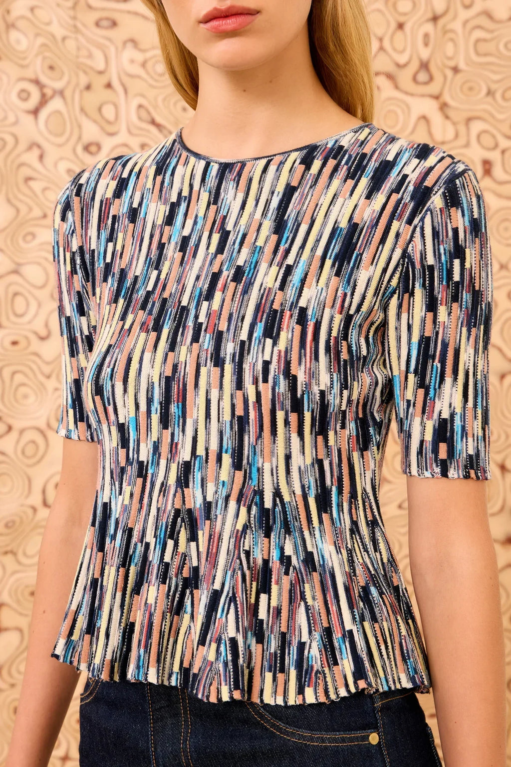 Ulla Johnson Samira Mulitcolor Short Sleeve Top