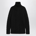 Black wool turtleneck sweater