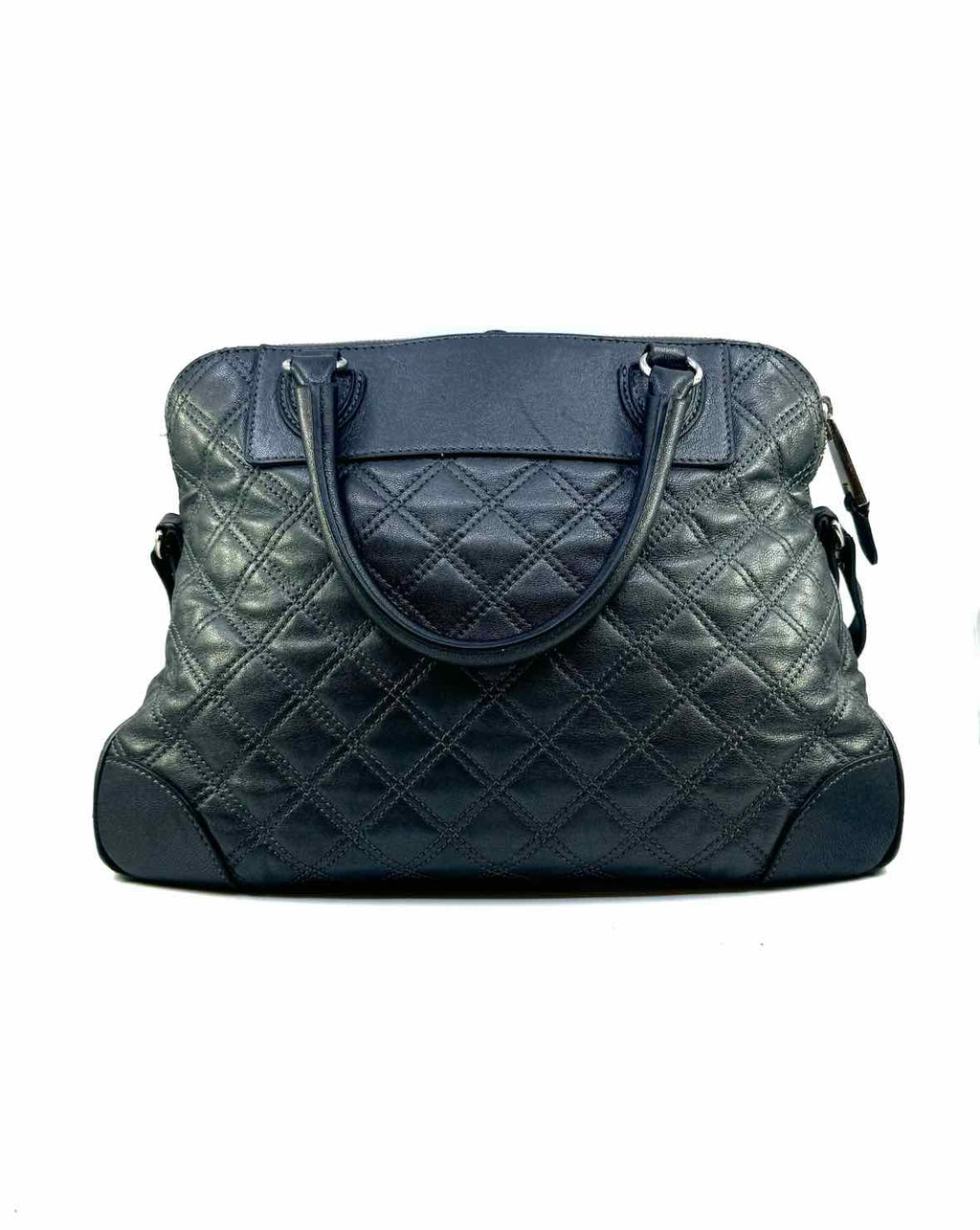 MARC JACOBS Gunmetal Leather Quilted Handbag