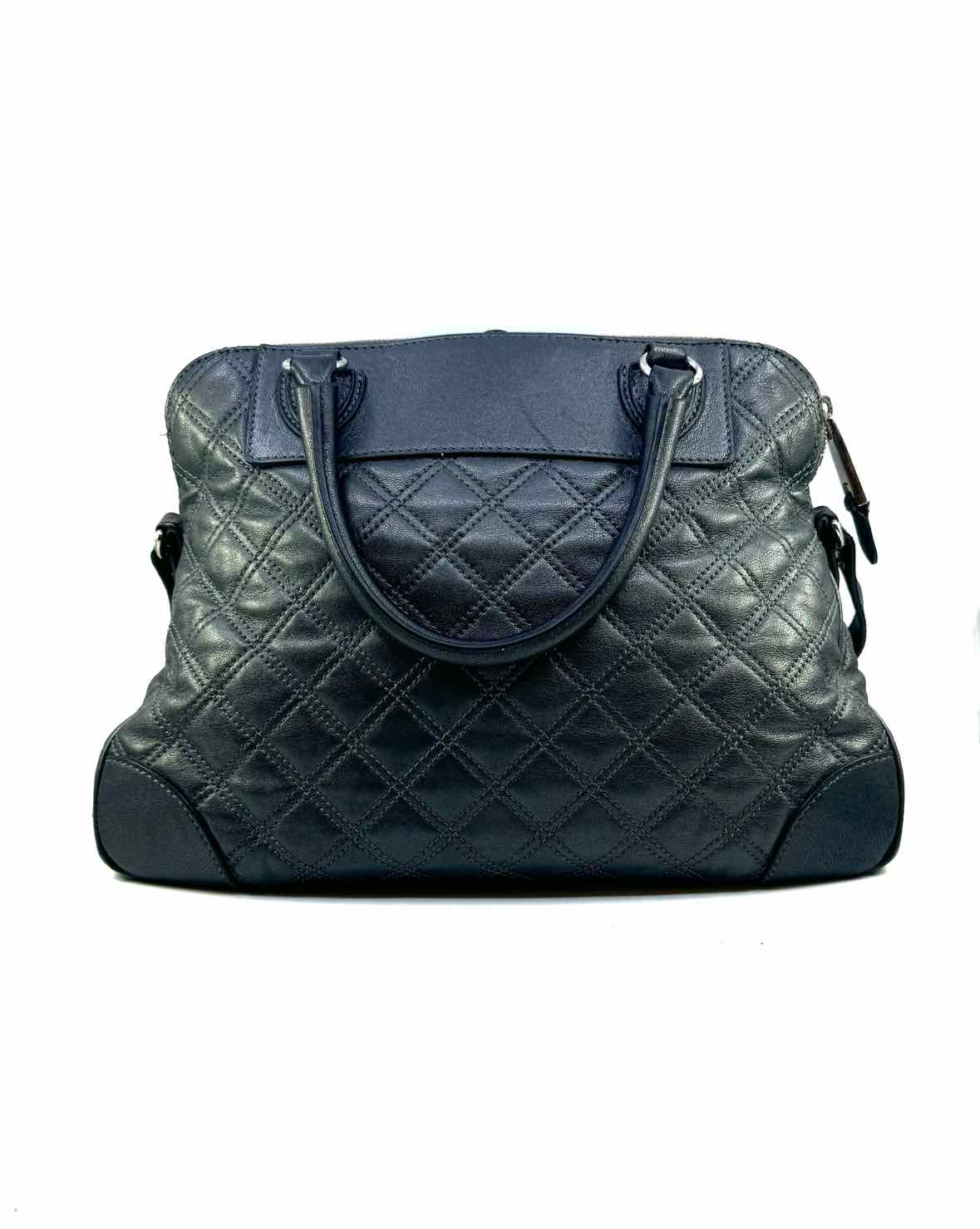 MARC JACOBS Gunmetal Leather Quilted Handbag