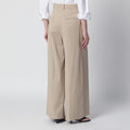 Beige Lou trousers with pleats