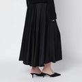 Black Christina silk-blend midi skirt