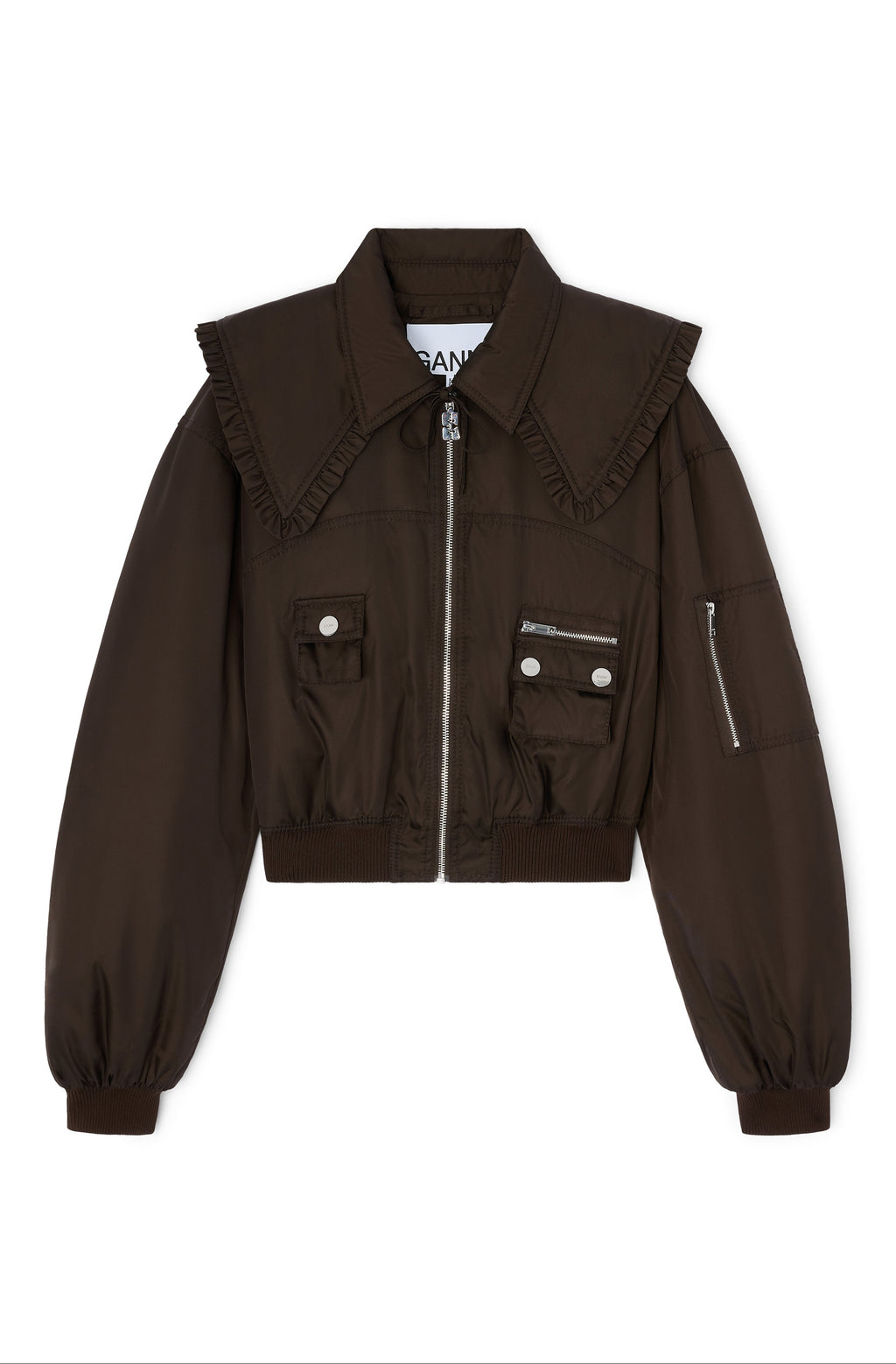 Ganni Duchesse Nylon Bomber Jacket