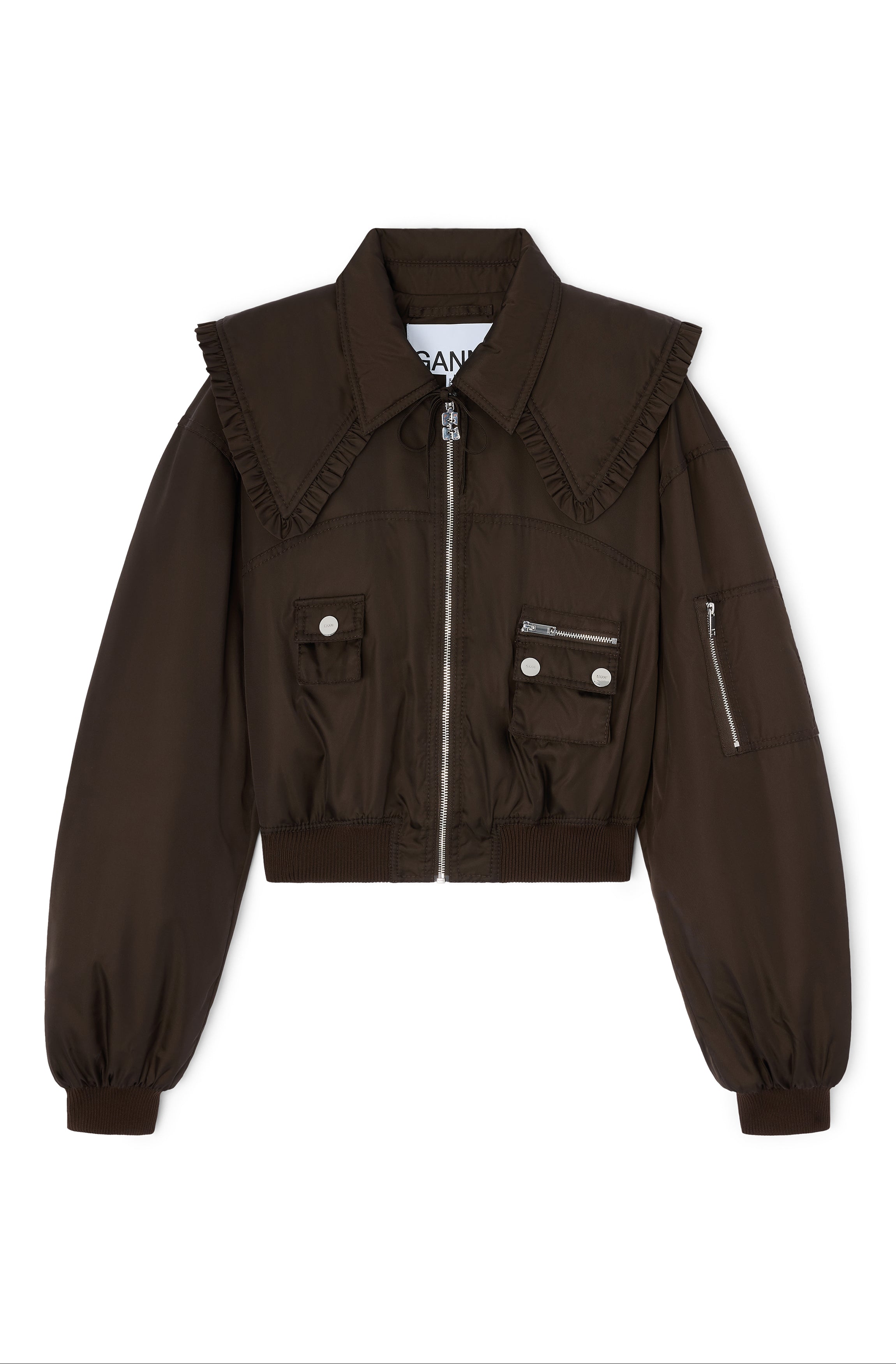 Ganni Duchesse Nylon Bomber Jacket