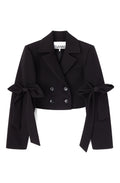 Ganni Bonded Crepe Cropped Blazer