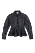 Ganni Flocked Organza Peplum Shirt