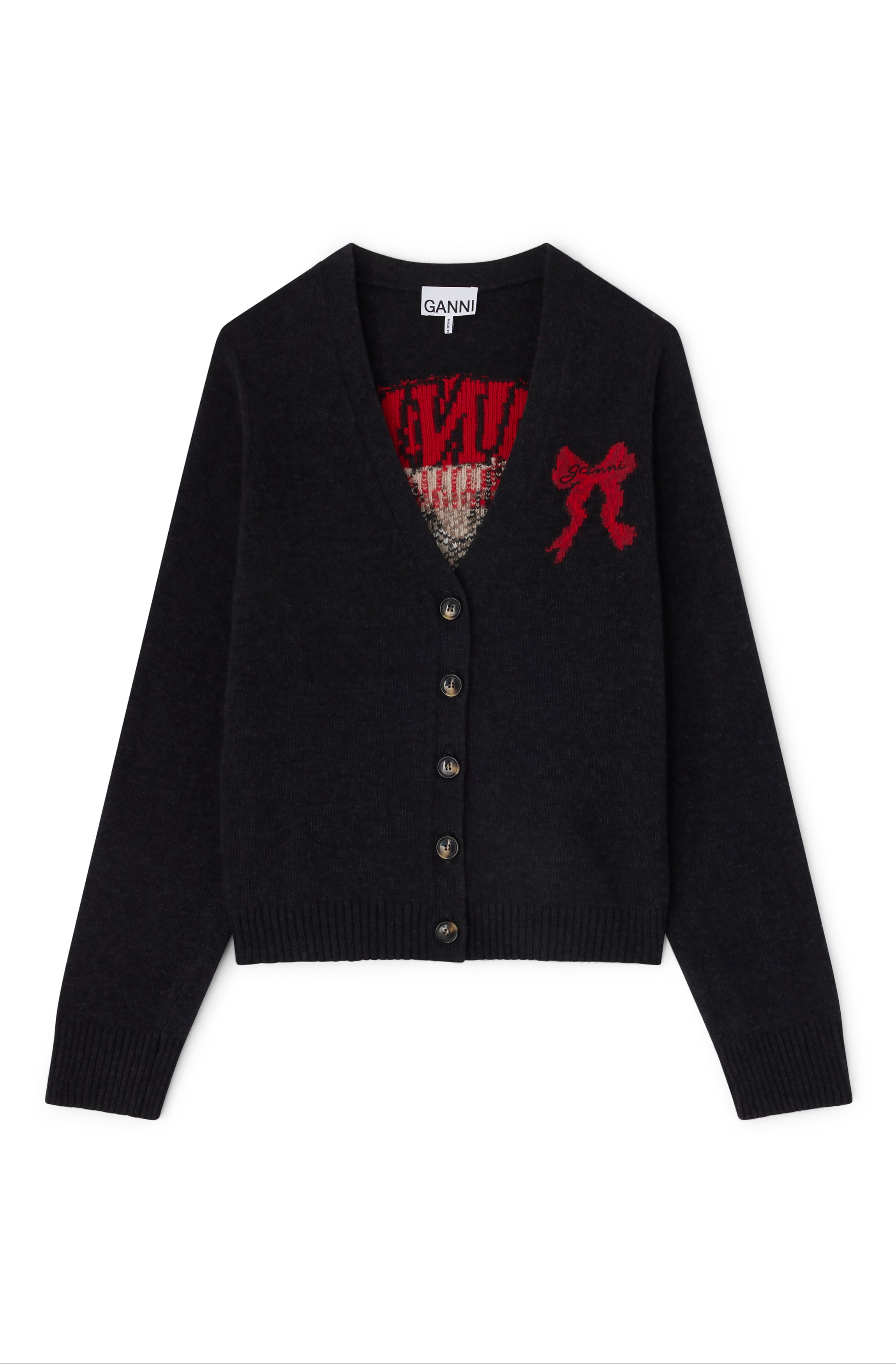 Ganni Graphic Wool Cardigan