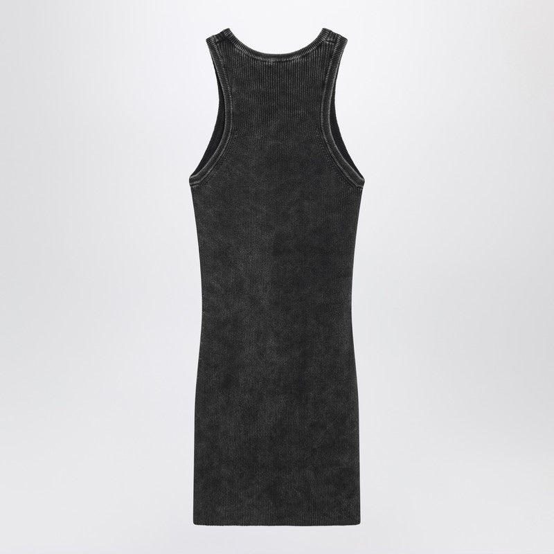 Washed black dress with metallic Oval D