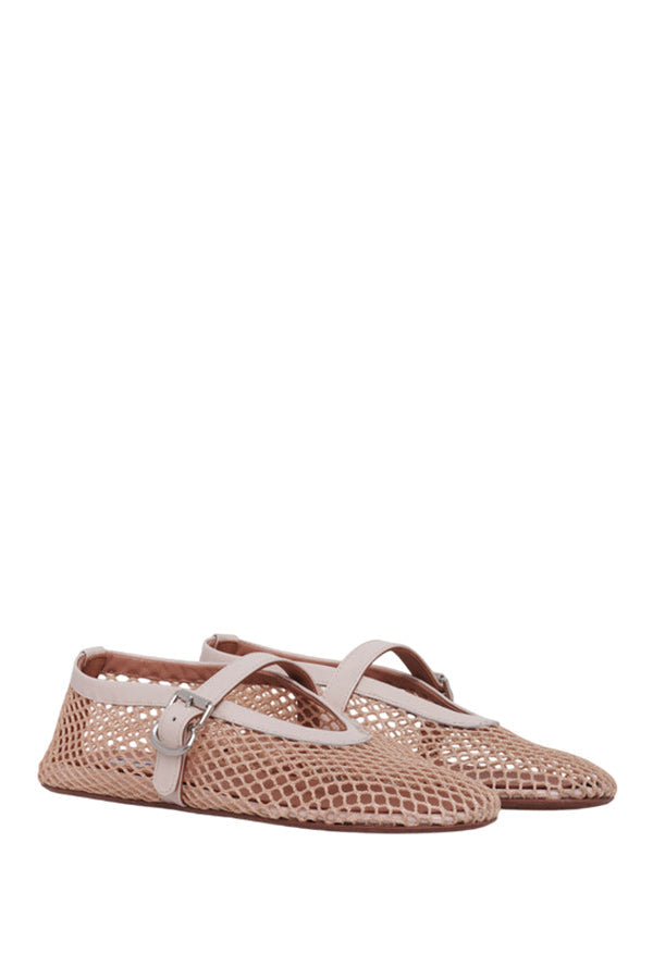 Ballerina Strap Fishnet Patent Calfskin