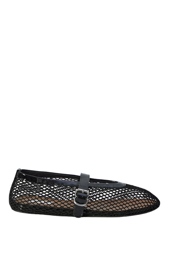 Ballerina Strap Fishnet Patent Calfskin