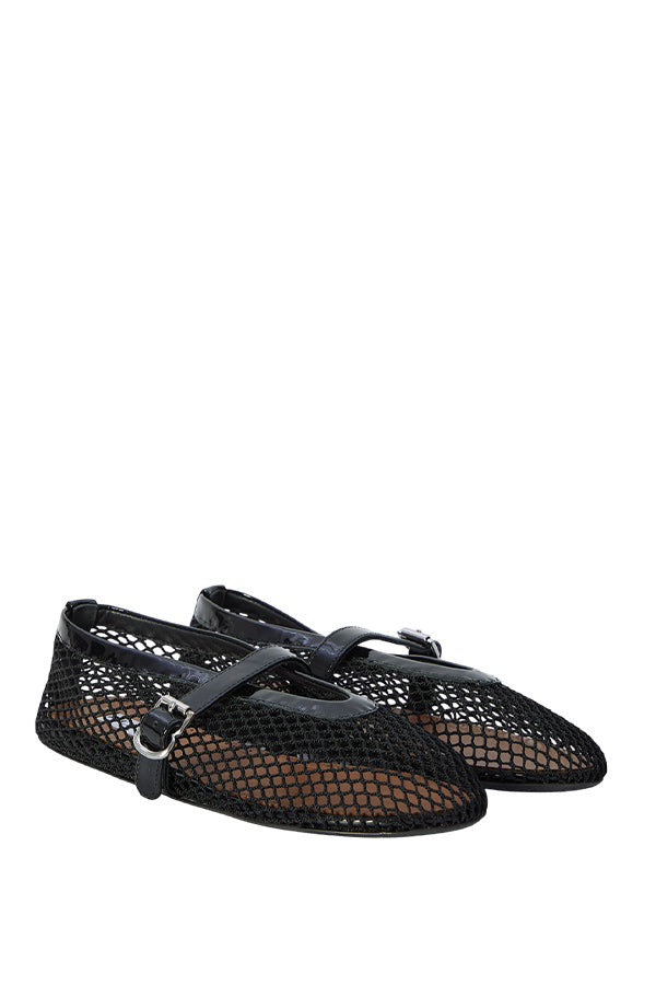 Ballerina Strap Fishnet Patent Calfskin
