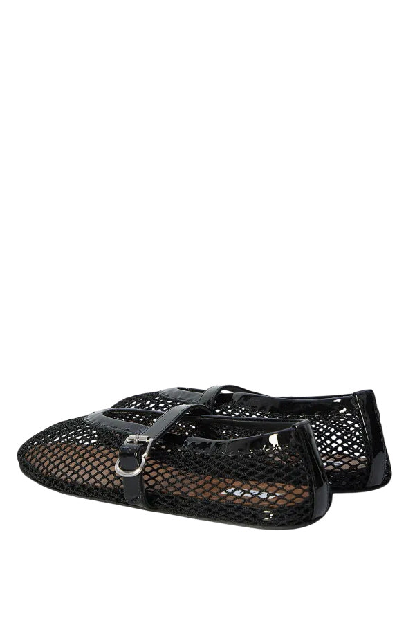 Ballerina Strap Fishnet Patent Calfskin