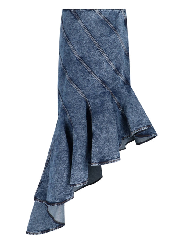 DENIM SPIRAL SKIRT
