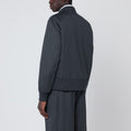 Grey wool zip bomber