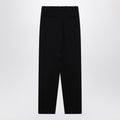 Black wool-blend trousers