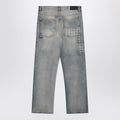 Washed Jeans With Decorative Panel