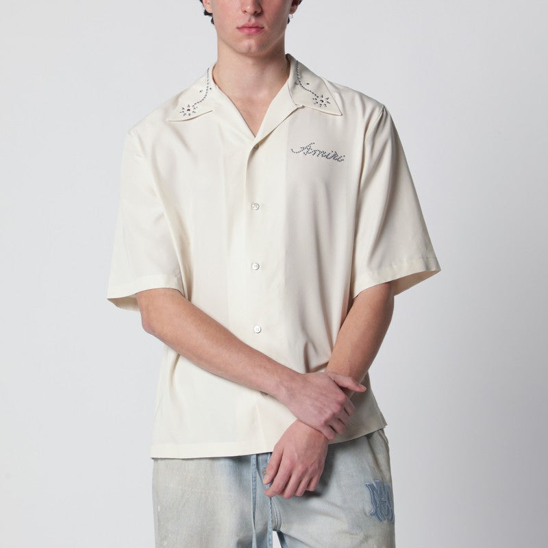 Ivory shirt with stud embroidery