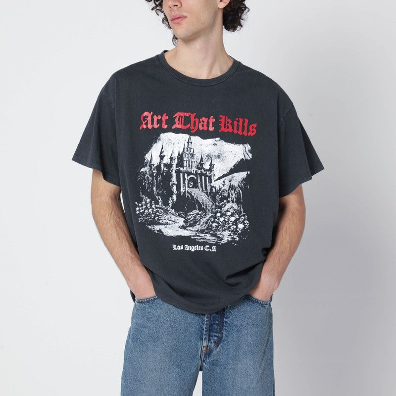 Black washed ATK Castle cotton T-shirt