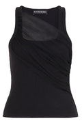 GATHERED TULLE TANK TOP