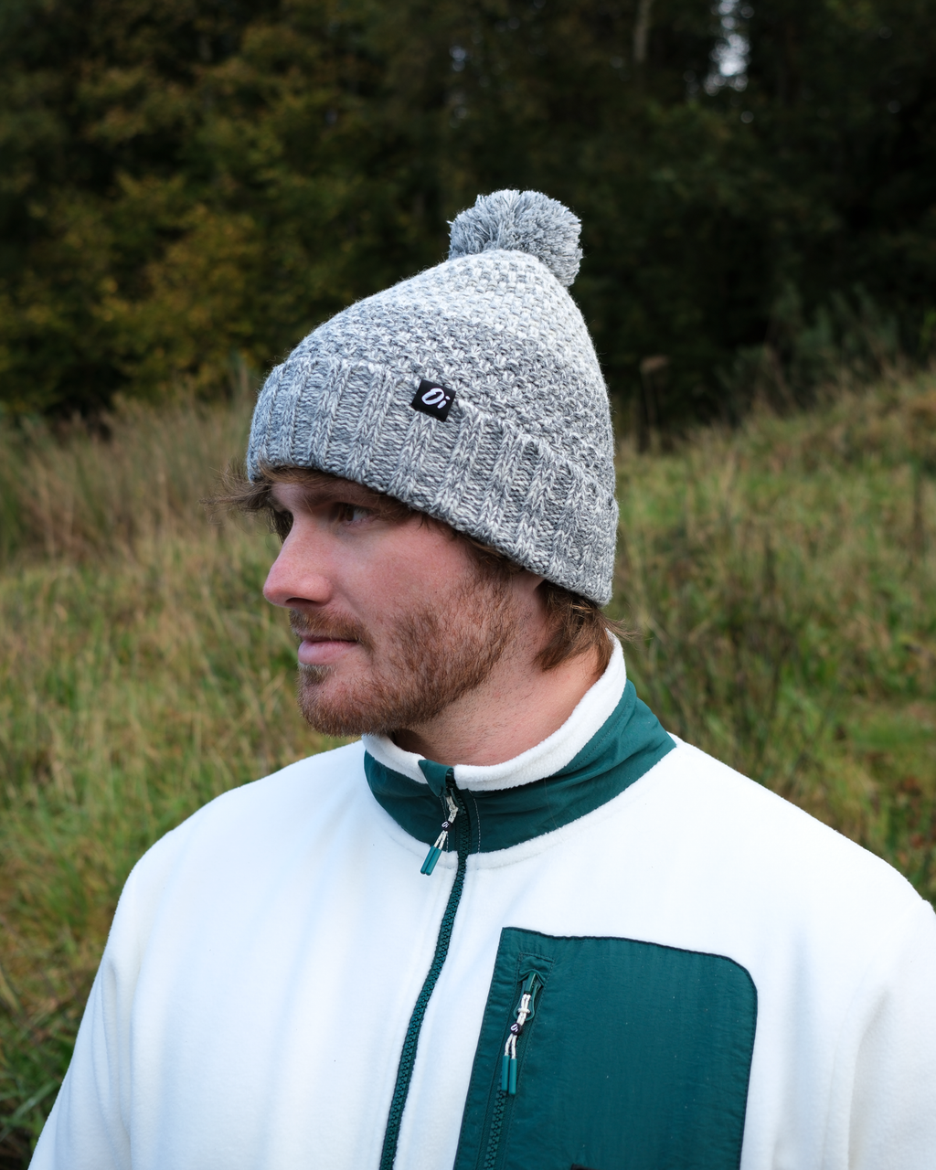 Outside In Faded Pom Pom Hat | Stone Gradient
