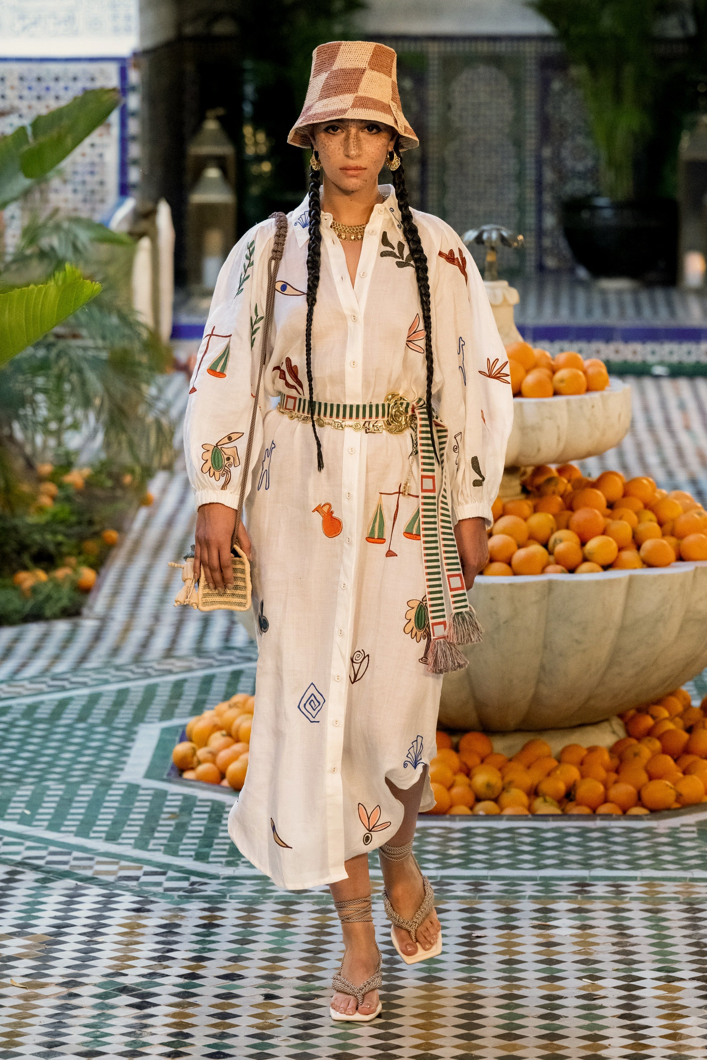 ALEMAIS MINA EMBROIDERED SHIRTDRESS