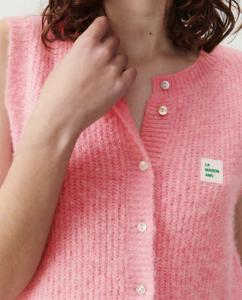 American Vintage East 19 SL Knit Vest in Orchid Chine