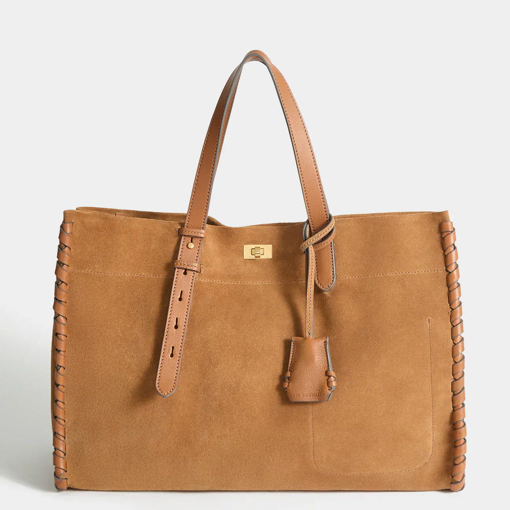 Anya Hindmarch Mortimer Tote in Reverse Suede Pecan