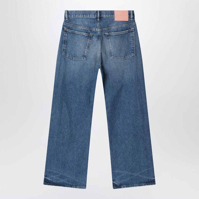 Faded blue jeans