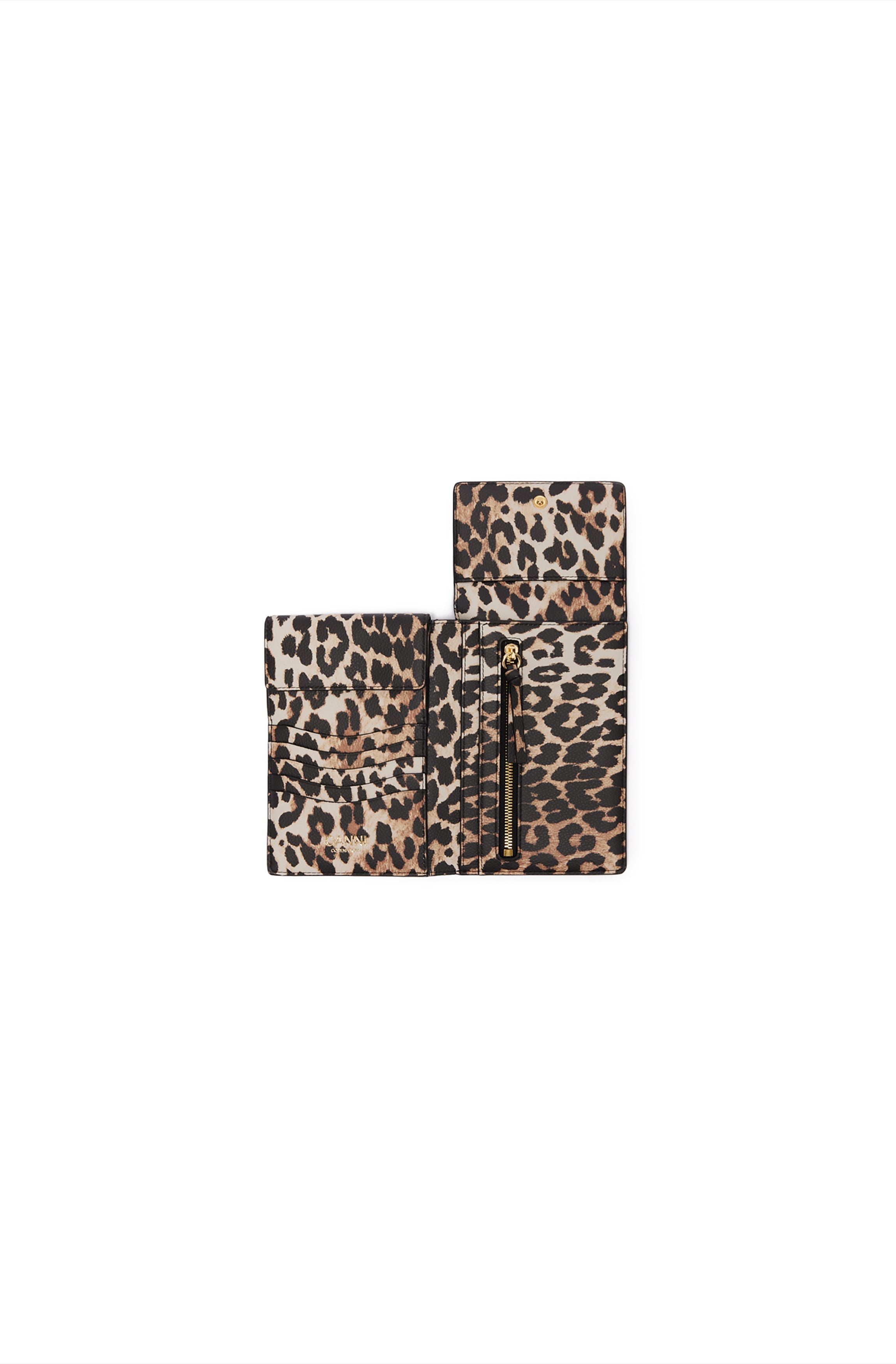 Travel Wallet Grained Printed Leopard