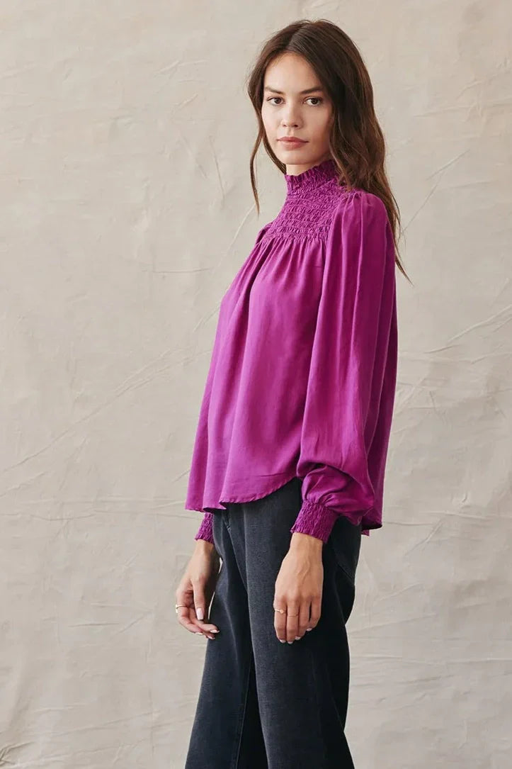 Bella Dahl Long Sleeve Smocked Blouse